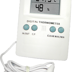 Digitální teplo-vlhkoměr LARGE min/max se sondou na kabelu 2m