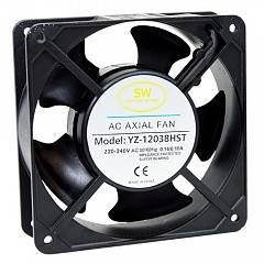 Ventilátor Axial O 12cm, 22W, 180m3/hod s kabelem a přírubou